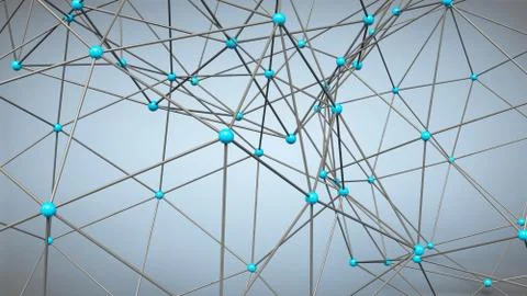 Plexus effect, 3D rendering Stock Illustration