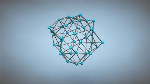 Plexus effect, 3D rendering Stock Illustration