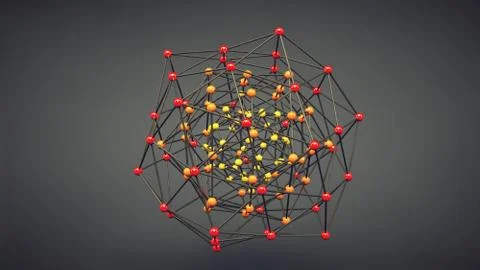 Plexus effect, 3D rendering Stock Illustration