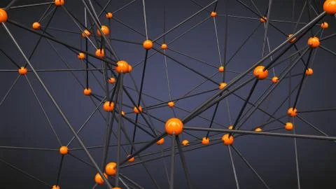 Plexus effect, 3D rendering Stock-Illustration