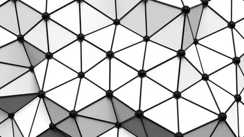 Plexus effect, 3D rendering Stock Illustration