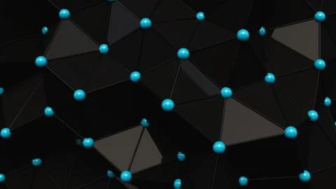 Plexus effect, 3D rendering Stock Illustration