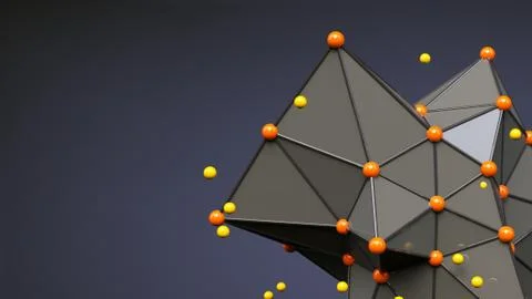 Plexus effect, 3D rendering Stock-Illustration