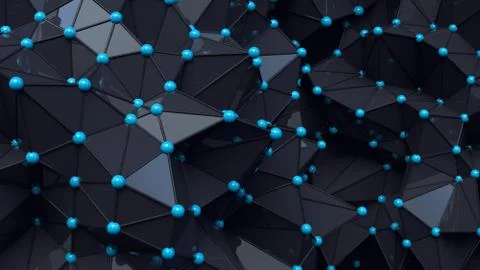 Plexus effect, 3D rendering Stock Illustration