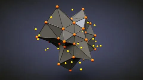 Plexus effect, 3D rendering Stock Illustration