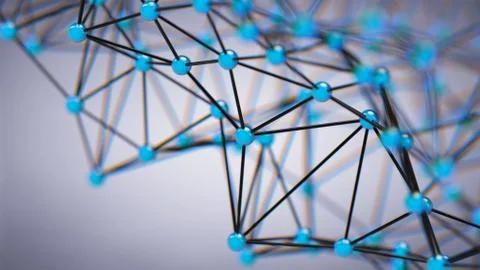 Plexus effect, 3D rendering 스톡 일러스트