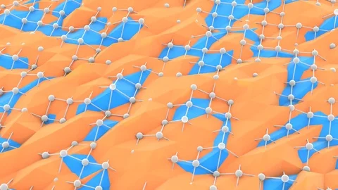 Plexus Effect Background Animation, 3D Rendering Pattern Stock Footage 81021086