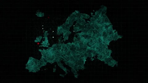 Plexus EU blue map Stock Footage 153964691