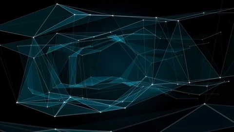 Plexus fantasy abstract technology. Abstract geometric background with moving Stock Footage 81011516