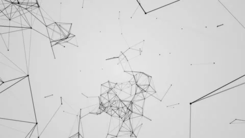 Plexus fantasy abstract technology. Abstract geometric background with moving Stock Footage 87006413