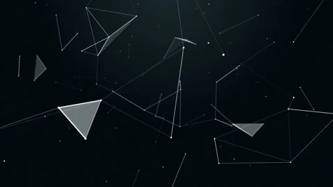 Plexus fantasy abstract technology. Abstract geometric background with moving Stock Footage 87159765