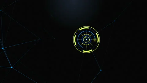 Plexus fantasy abstract technology. Abstract geometric background. HUD Stock Footage 97223592