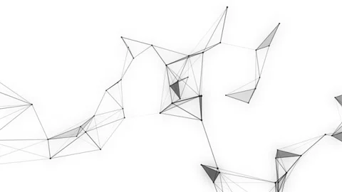 Plexus fantasy abstract technology. Abstract geometric background with moving Stock Footage 171644357