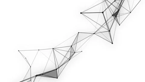Plexus fantasy abstract technology. Abstract geometric background with moving Stock Footage 171644949