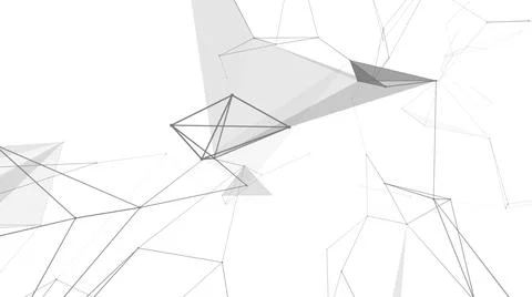 Plexus fantasy abstract technology. Abstract geometric background with moving Illustrazione stock