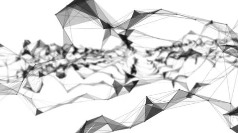 Plexus fantasy abstract technology. Abstract geometric background with moving Illustrazione stock