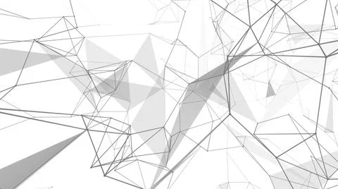 Plexus fantasy abstract technology. Abstract geometric background with moving Illustrazione stock