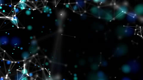 Plexus fantasy abstract technology and engineering background. Blurred lights Video stock 68133397