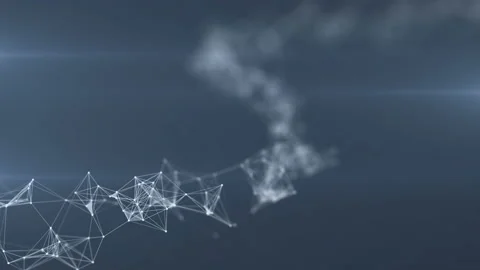 Plexus fantasy abstract technology and motion background. Animated blue Stock Footage 113179481