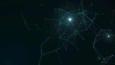 Plexus fantasy abstract technology. Shining Star. Loop Animation. Stock Footage 234395176