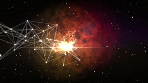Plexus fantasy organic lines being generated by a flickering light in 3D space Vidéo 72240634