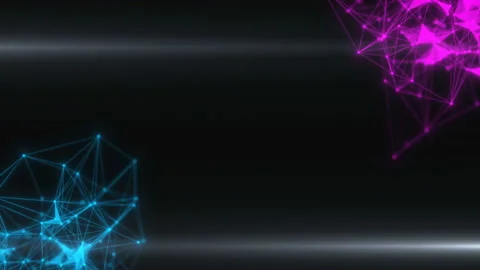 Plexus fantasy organic lines being generated by three flickering lights in 3D Stock Footage 113125481