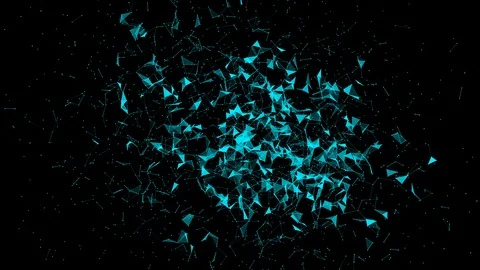 Plexus with figures with blue lines and dots moving on a dark background Stock Footage 117370647