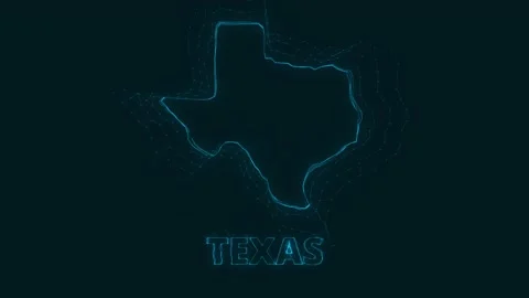 Plexus flat map showing the state of Texas from the United State of America on Video stock 171233962