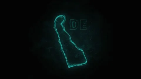 Plexus flat map showing the state of Delaware from the United State of America Stock Footage 171240403