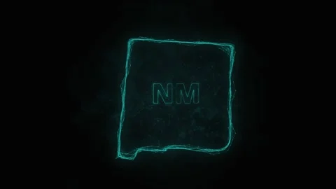 Plexus flat map showing the state of New Mexico from the United State of America Stock Footage 171241447
