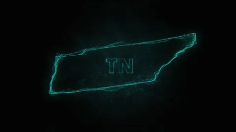 Plexus flat map showing the state of Tennessee from the United State of America Stock Footage 171241763