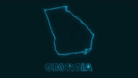 Plexus flat map showing the state of Georgia from the United State of America on Stock Footage 171242054