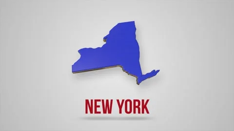 Plexus flat map showing the state of New York from the United State of America Stock Footage 268983597