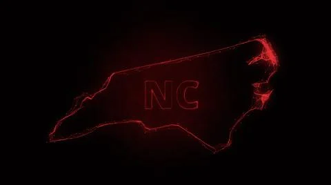 Plexus flat map showing the state of North Carolina from the United State of Stock Illustration