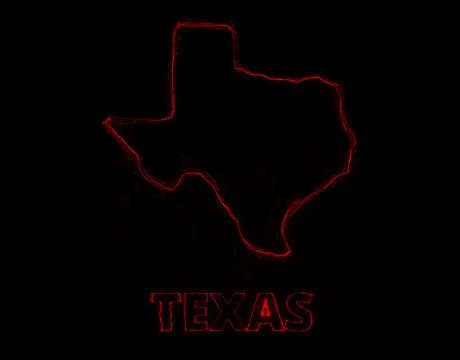 Plexus flat map showing the state of Texas from the United State of America on Stock Illustration