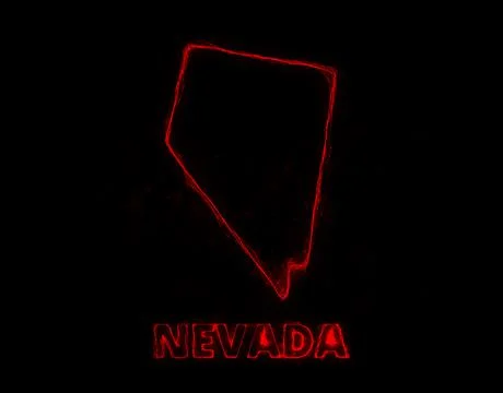 Plexus flat map showing the state of Nevada from the United State of America on Stock Illustration
