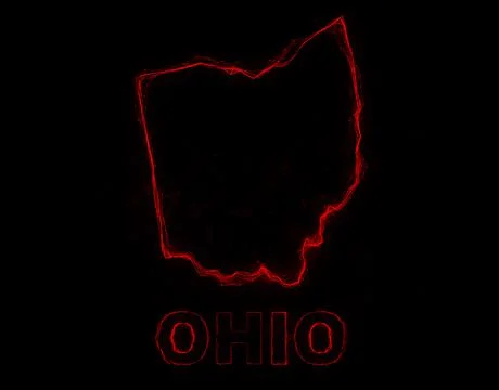 Plexus flat map showing the state of Ohiofrom the United State of America on Stock Illustration