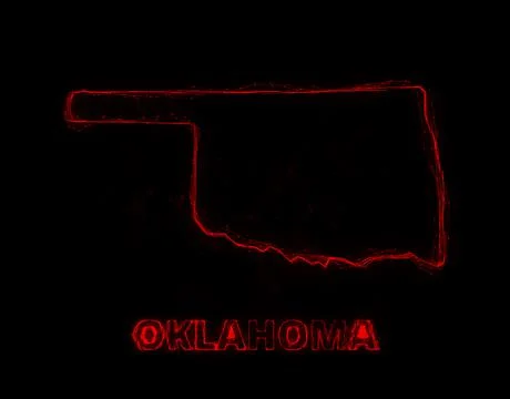 Plexus flat map showing the state of Oklahoma from the United State of America Stock Illustration