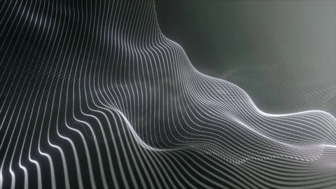 Plexus Flowing Waves, Futuristic Motion Design, Digital Artistic Texture Stock Footage 339408732