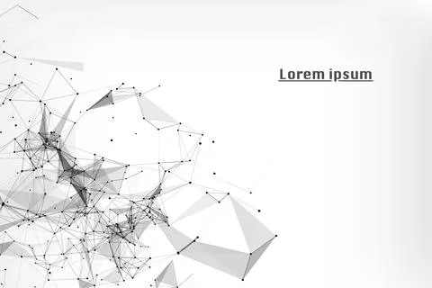 Plexus Geometric Digital Array Visualization Lines Dots Spider Web Vector Stock Illustration