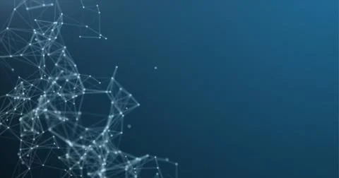 Plexus geometric figures on a blue background Stock Illustration