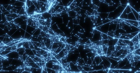 A plexus of glowing blue dots and lines on a black background Stock Footage 271379593