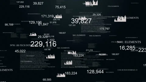 Plexus with HUD elements. Abstract background with diagrams, graphs, figures Stock Footage 87194674