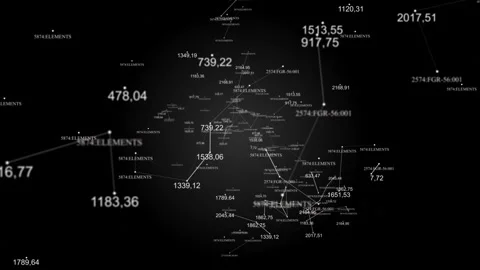 Plexus with HUD elements. Abstract background with diagrams, graphs, figures Stock Footage 87194808
