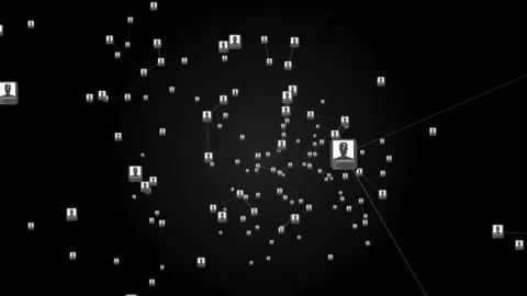 Plexus with HUD elements. Abstract background Stock Footage 106582682