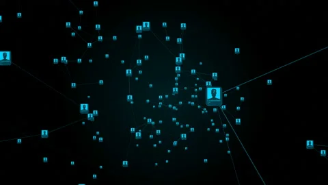 Plexus with HUD elements. Abstract background Stock Footage 106666482