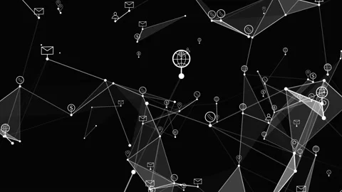 Plexus with HUD elements. Abstract background with figure . The concept of Stock Footage 235673281