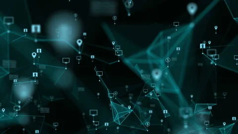 Plexus with HUD elements. Abstract background with figure . 4k 動画素材 237687558