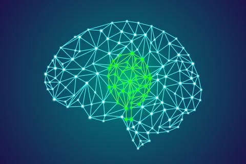 Plexus human brain with tree Stock Illustration