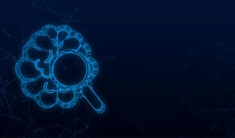 Plexus icon with brain examination for concept design. Vector icon. Mental Illustrazione stock